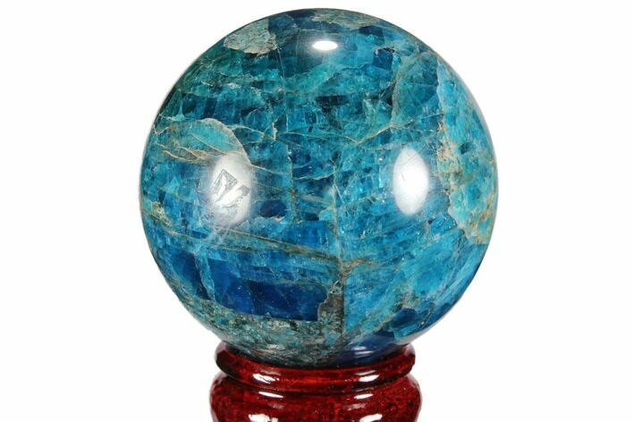 Bright Blue Apatite Sphere - Madagascar #100312
